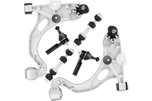 AUTSURLES Front Lower Control Arm with ball Joint Assembly + Tie Rod End + Sway Bar End Link Left Right Side Suspension Kit for Buick LeSabre Park Avenue Riviera Cadillac DeVille Seville Pontiac Bonneville