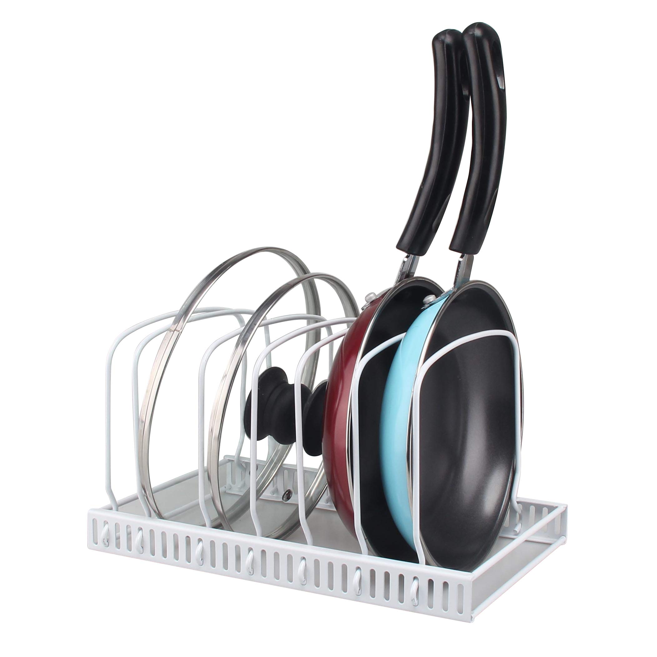 Kitchenista Adjustable Bakeware/Baking Tray Storage and Chopping board Organiser Rack Holder (White)