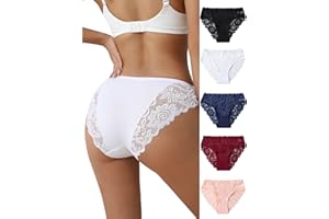 EVERJOYS everyjoys Sexy Underwear Lace Panties for Women Bikini Underwear Hipster Underpants Lace Soft Breathe Briefs Multipack 5-Pack
