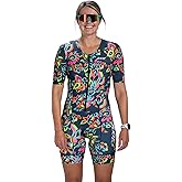 Zoot Women’s LTD Tri Aero Fz Racesuit, Short Sleeve Aerodynamic Cycle Race Swim Bike Run Tri Suit with Pockets UPF 50+ Fabric
