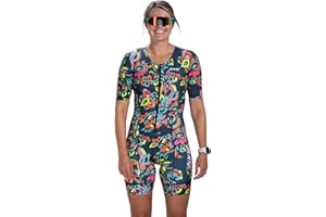 Zoot Women’s LTD Tri Aero Fz Racesuit, Short Sleeve Aerodynamic Cycle Race Swim Bike Run Tri Suit with Pockets UPF 50+ Fabric