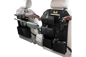 Hunthor Truck Gun Rack (A Pair), 900D Adjustable Seat Back Gun Storage, Heavy Duty Automotive Rifle Holder Hunting Accessories for Jeep, Truck, SUV, Off-Road Vehicles