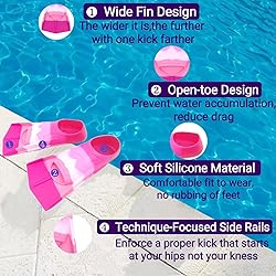 Gugmoy Kids Swim Fins,Comfortable Silicone Flippers