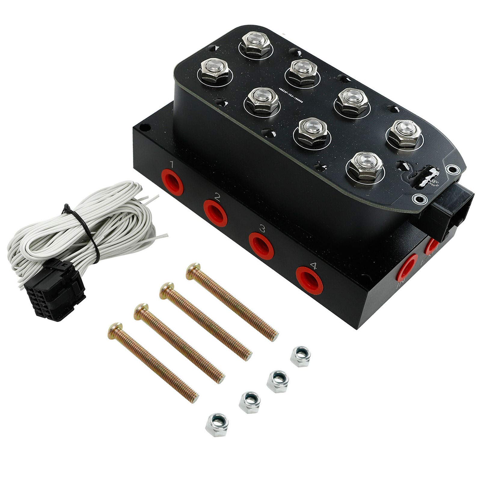 Buy BLACKHORSERACING 1/4" NPT Solenoid Valve Unit VU4 Manifold Kit 4