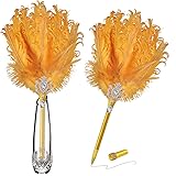 CROWN GUIDE Luxury Feather Quill Pen with Shiny