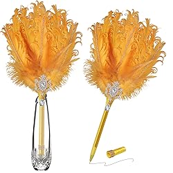 CROWN GUIDE Luxury Feather Quill Pen with Shiny