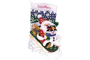 Janlynn 90-0051 Christmas Fun Stocking Felt Applique Kit-16-1/2" Long