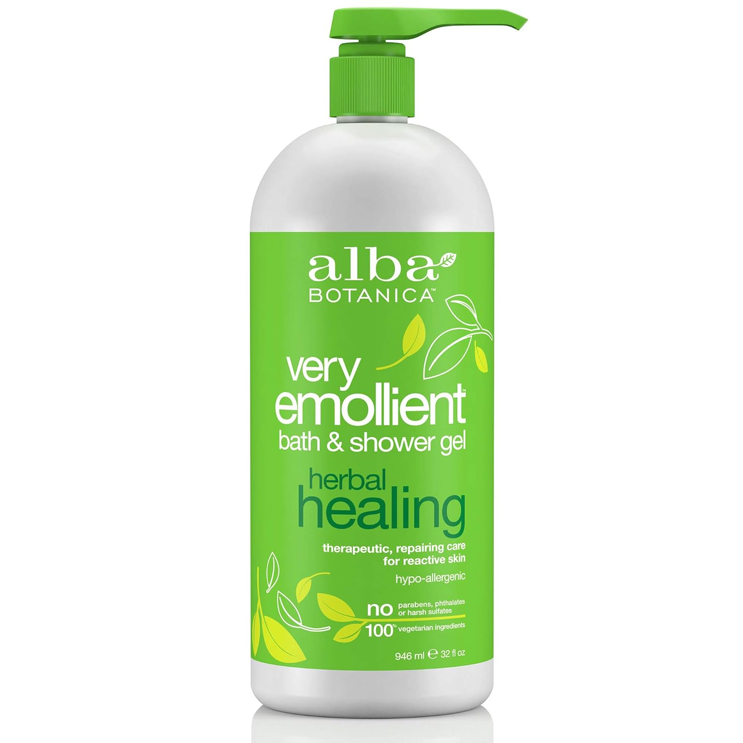 Alba Botanica Very Emollient Sparkling Mint Bath & Shower Gel, 32 oz. : Kids Body Wash : Beauty