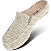 Womens Slippers with Arch Support, Walkhero House Slippers for Women with Suede Insole and Velvet Lining, Slip on Clog Indoor Outdoor House Shoes with Anti-Skid Rubber Sole, Cream, 12