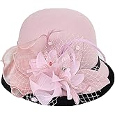 seven wolves Wool Felt Cloche Fedora Hat Winter Warm Bucket Hat Ladies Church Derby Party