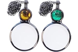 Women Necklace, 2PCS Magnifying Glass Necklace for Women, Elegant Alloy Monocle, Multi-functional Magnifying Glass for Large 