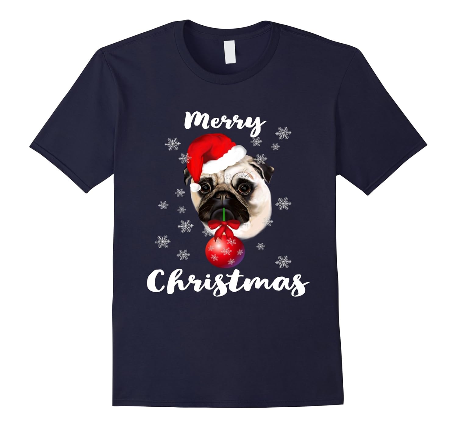 Funny Gift Merry Christmas Pug Ugly Christmas Sweater Tshirt-ANZ