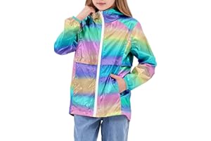 JESKIDS Girls Boys Rain Jacket Lightweight Waterproof Raincoat Breathable Windbreaker for Kids Outdoor 4-13 Years