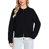 VETLURY Zip Up Sweaters for Women - 100% Merino Wool 2-Way Hidden Zipper Cardigan Chunky Warm Knit Sweater Jacket for Winter
