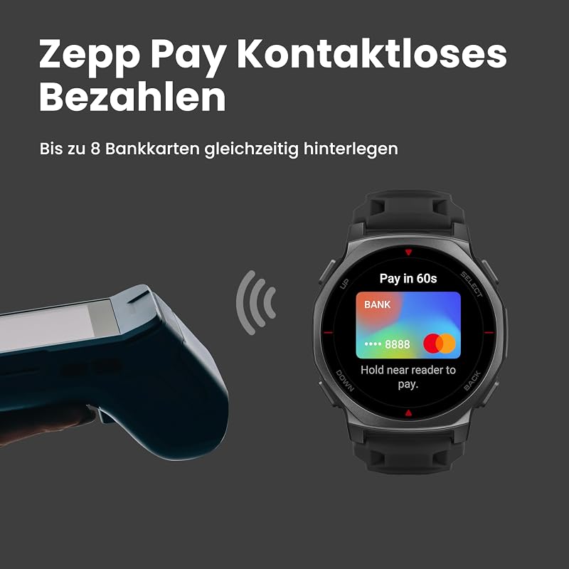 T-Rex 3 Pro Outdoor Smartwatch 44 mm Saphir-AMOLED, Taschenlampe, Titanlünette, Dual-Band GPS, Offline-Karten, bis zu 17 Tage Akku, 10 ATM, 180+ Sportmodi, Android & iPhone, Schwarz