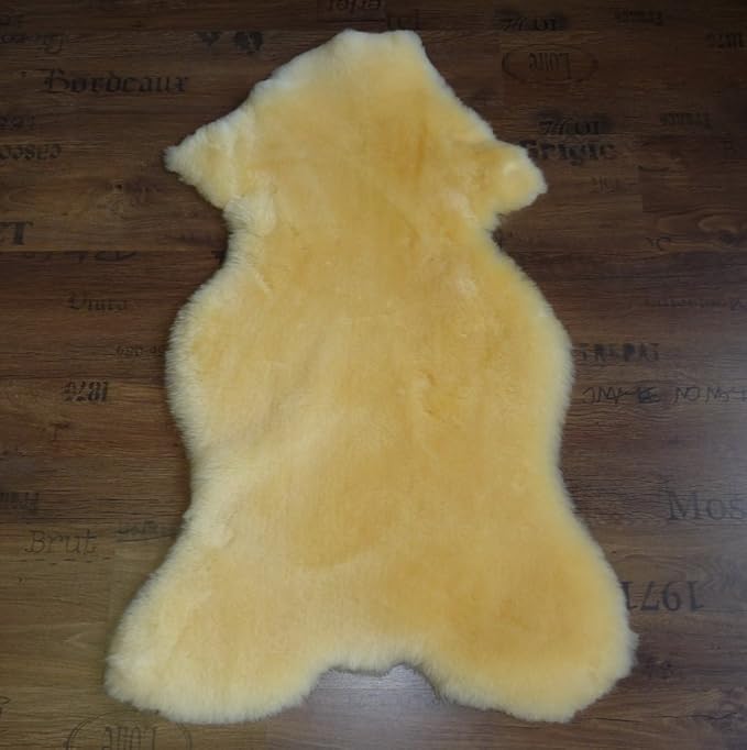 Natur-Fell-Shop ÖKO BABY Schaffell Lammfell, Bettfell, med.gegerbt, waschbar, Größe: 80-90cm