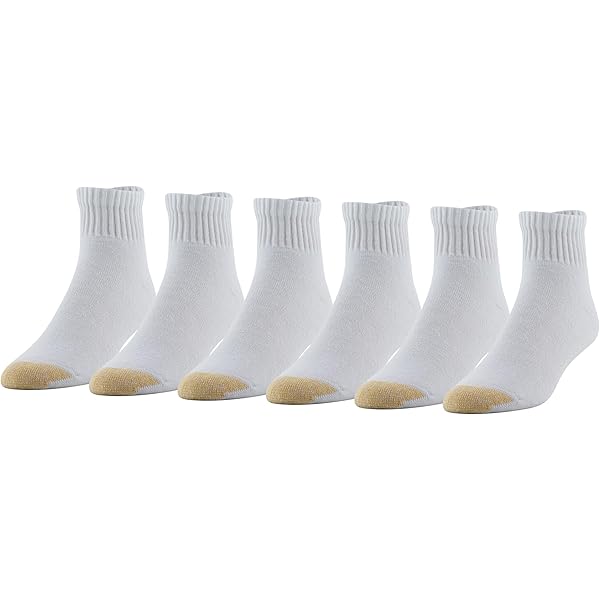 Gold Toe Men's 6-Pack Cotton Crew Socks (Size 10-13) – White, New With Minor Stain