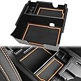 auovo Center Console Organizer for Subaru Crosstrek and Impreza 2018 2019 2020 2021 2022 2023 Interior Accessories Secondary Armrest Storage Tray (Orange Trim)
