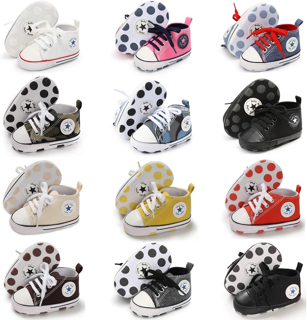  | Tutoo Unisex Baby Boys Girls Star Sneaker Soft Anti-Slip Sole Newborn Infant First Walkers Cotton Shoes | Sneakers