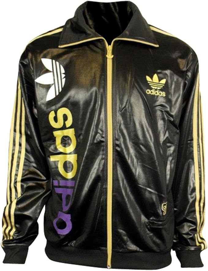 gold adidas suit