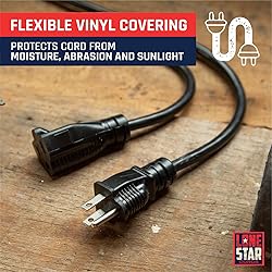 Lone Star Weatherproof Black Extension Cord 100