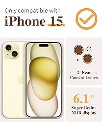 GVIEWIN for iPhone 15 Case, [5 in 1] with 2X Screen