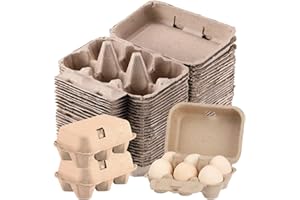 Loving Basso 20 Pack Paper Egg Cartons for Chicken Eggs, Half Dozen Egg Storage Trays Bulk, 6 Count Egg Storage Containers Ho
