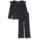 Amazon Essentials Girls and Toddlers' Wide-Rib Outfit Set, Pack of 2