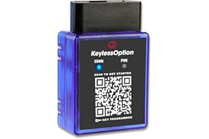 KEYLESSOPTION Keyless Option OBD Programmer DIY Plug and Pair Remote Key Fob Pairing Tool with Phone App for Buick, Cadillac, Chevrolet, Chrysler, Dodge, GMC, Jeep, Nissan, Ram, Scion, Subaru, Toyota, Volkswagen
