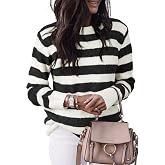Dokotoo Womens Striped Sweaters 2026 Color Block Long Sleeve Knit Tops | Cozy Knit, Work Office Pullover,Crewneck,Teacher Clo