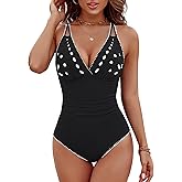 BMJL One Piece Swimsuit for Women Tummy Control Bathing Suit Popular Swimsuits with Laser-Cut Details