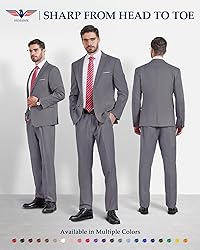 Hihawk Men's 2 Piece Slim Fit Suit with Stretch
