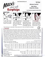 Mack's Ultra Soft Foam Earplugs 10 Pairs SNR 32dB Noise Reduction view 3