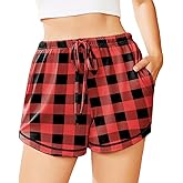 Ekouaer Pajama Shorts Women Pajama Bottom with Pockets Lounge Sleep Shorts Drawstring Pj Bottoms
