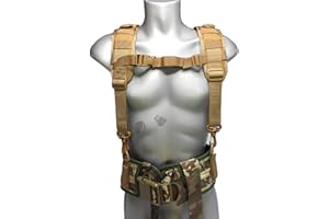 MELOTOUGH Tactical Outdoor H-Harness Duty Belt Suspenders (Khaki) -Tactical Duty Belt not Included