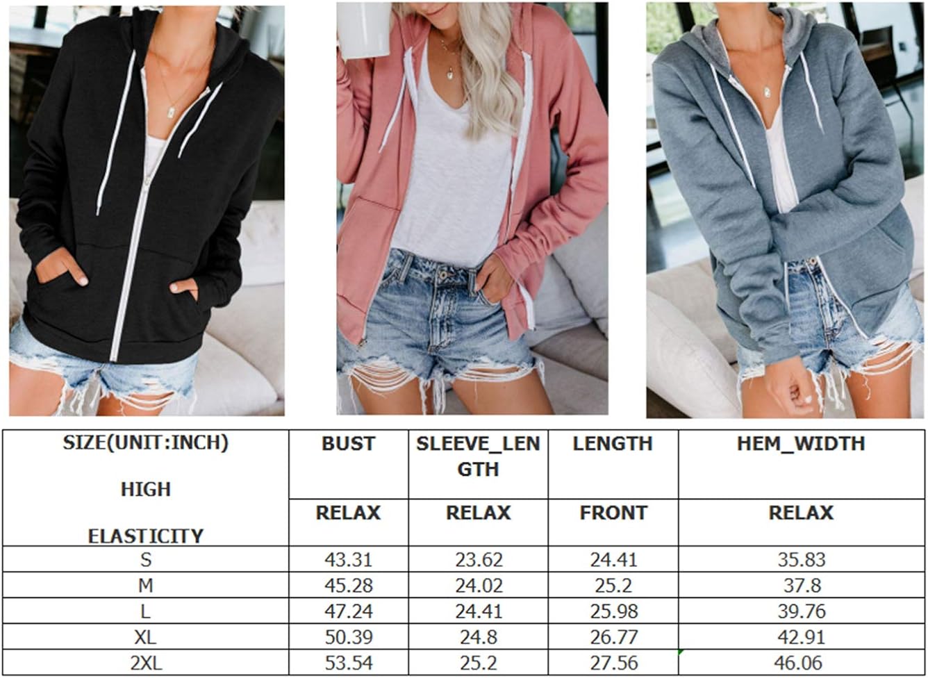 WROLEM Women Casual Full Zip Up Hoodie Comfy Loose Tie Dye Solid Sweatshirt Long Sleeve Jacket with Pockets at  Women’s Clothing store