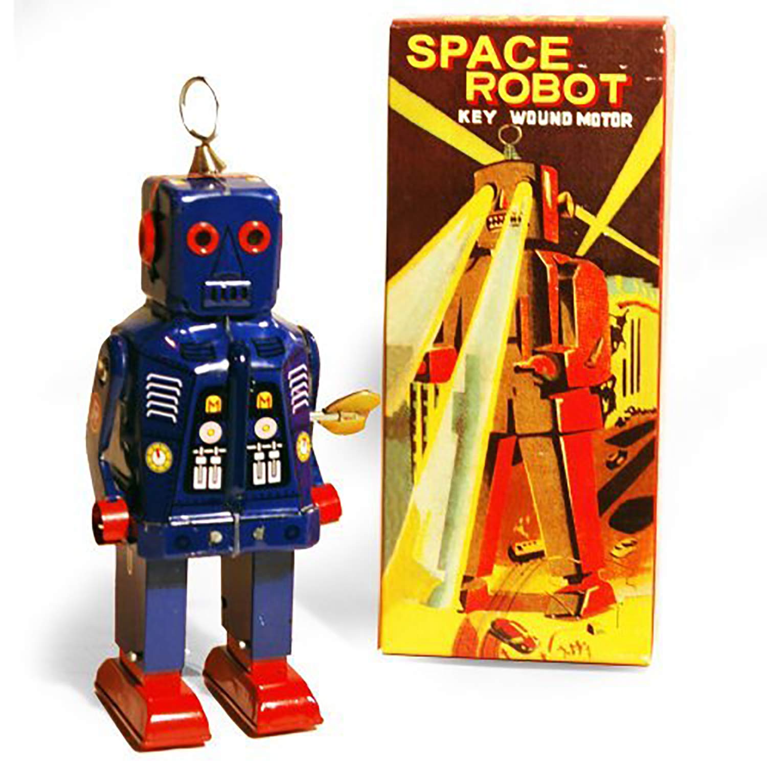 PYXEL STUDIO Ms403 Blue Tin Toy Space Robot.It Sparks Yoshiya Sparky Vintage Windup Replica