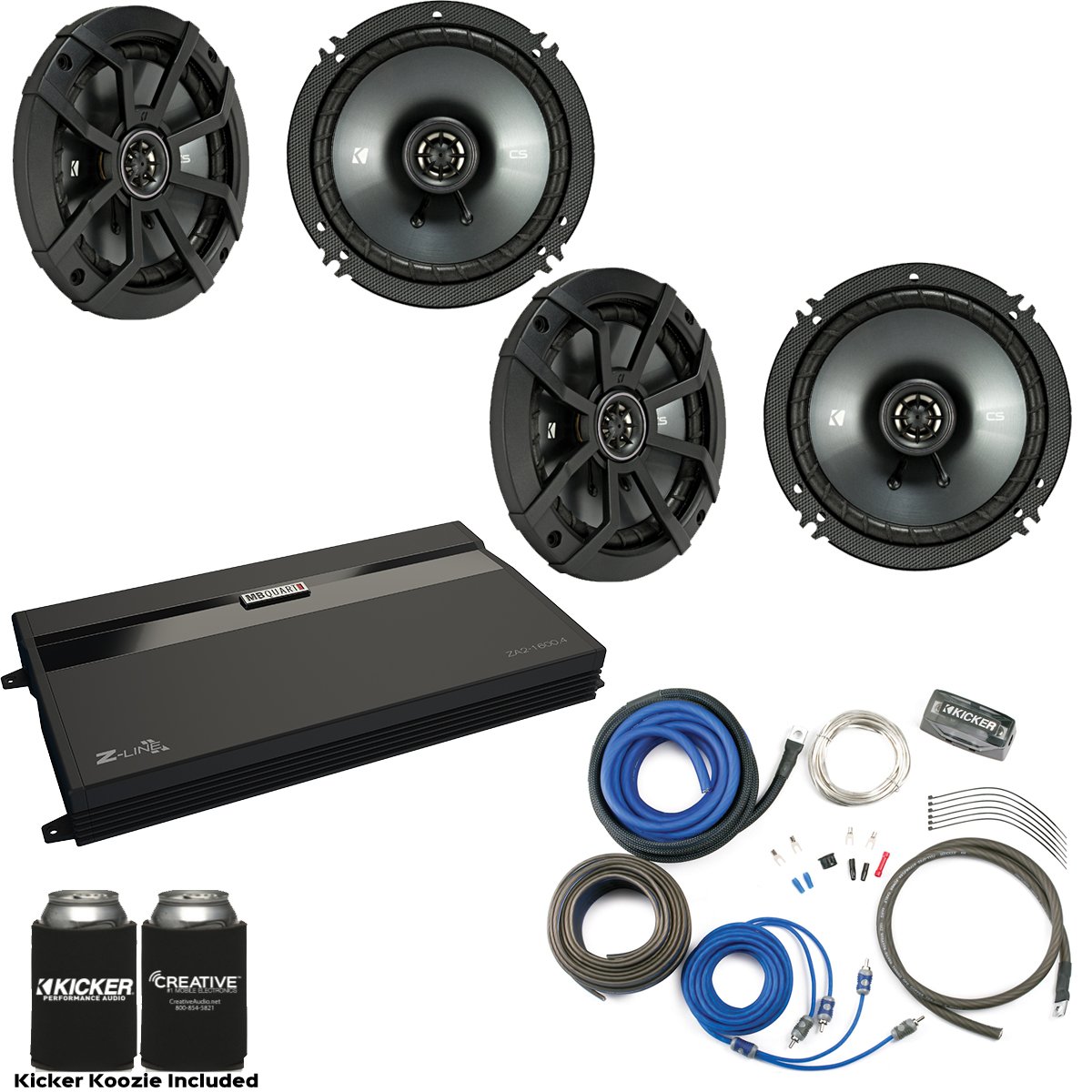 最安値挑戦 Kicker 2つのペアの43 Csc654 6 5 スピーカー A Mb Quart Za2 1600 4 4チャネルamp 配線キット B077tzbdv3 全国宅配無料 Www Jacutinga Com Br