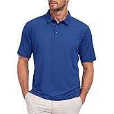 CURBODO Jacquard Polo Shirts for Men Short Sleeve Golf Shirt Dry Fit Moisture Wicking Performance Golf Shirts