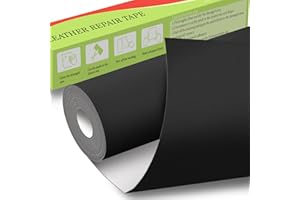 G GEYYANG GEYYANG Leather Repair Patch, 16X79 inch Self Adhesive Leather Patches, Large Leather Repair Tape for Couches, Furniture, Car Seats, Cabinets, Wall, Handbags(Black - Fine Grained)