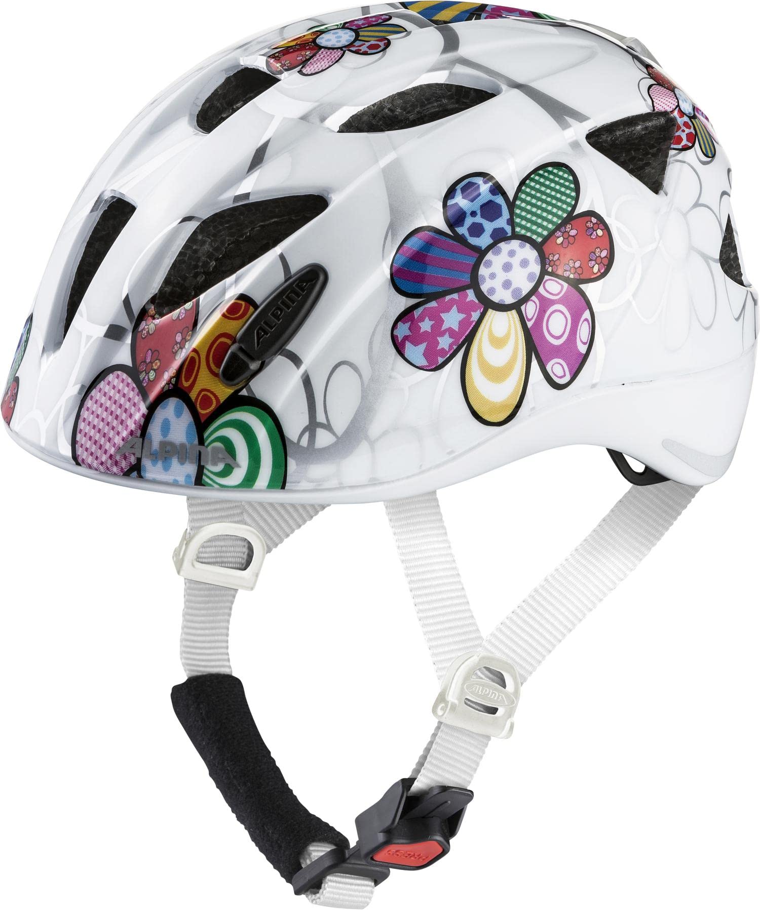 ALPINA Unisex - Children, XIMO FLASH cycling helmet, white flower gloss, 47-51 cm