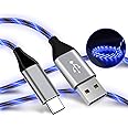 Light Up USB C Cable, LED Fast Charger Type C Charging Cords, USB-A to USB-C Compatible with Samsung Galaxy S20/S10/S9/S8, LG V40/V30 and More (Blue, 6 ft)