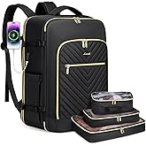 LOVEVOOK Travel Backpack,Carry On Backpack Flight Approved with Toiletry Bag,Expandable Large Laptop Backpack Women Waterproof Backpack Fit 17.3 Inch with USB Charging Port Shoes Compartment