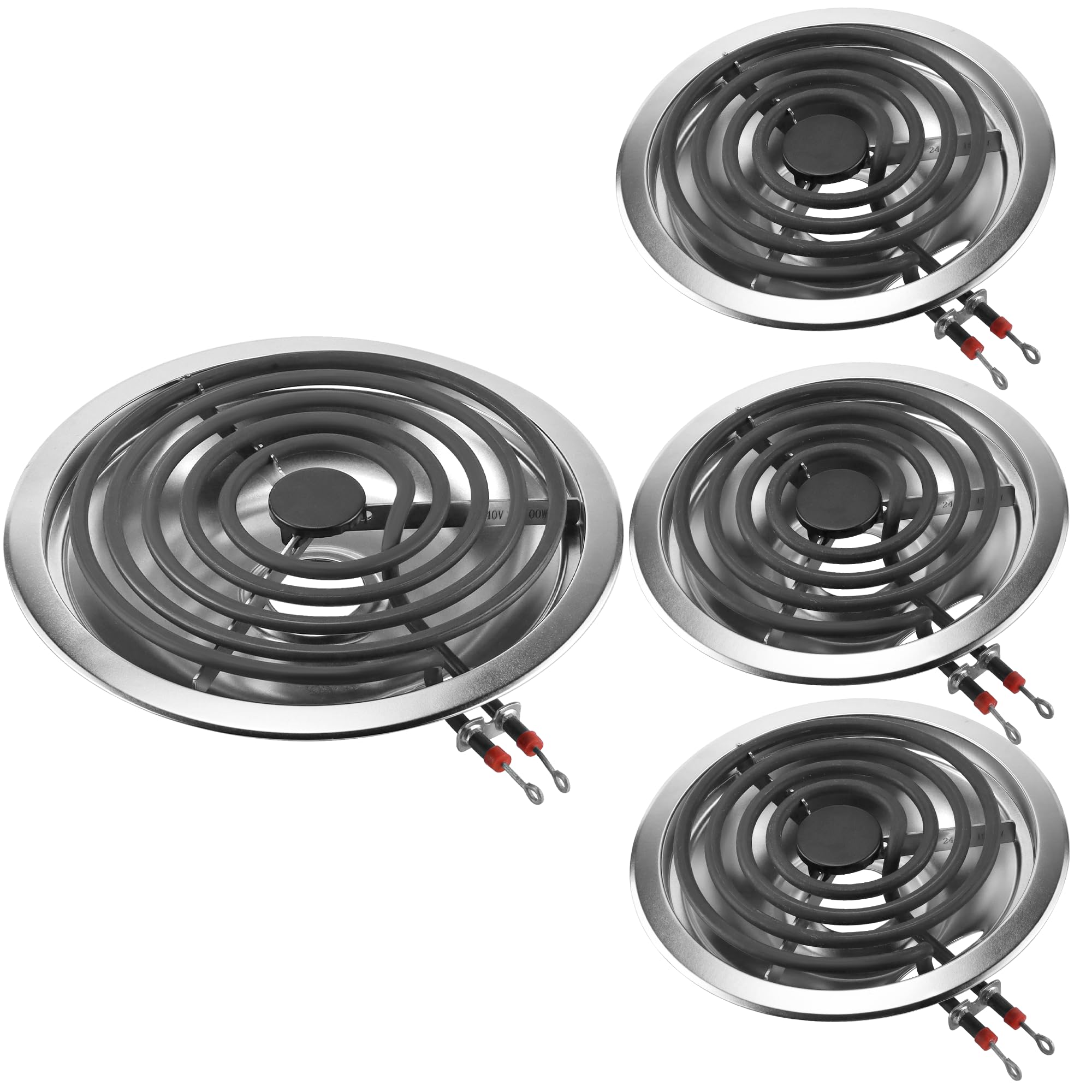 Photo 1 of WB31T10010(6") and WB31T10011(8") Replacement Drip Pans/Stove Burner Drip Pan and Electric Stove Burner Replacement MP15YA(6") MP21YA(8") Compatible for Frigi-daire Ken-more Range Oven Stove-by MIFLUS