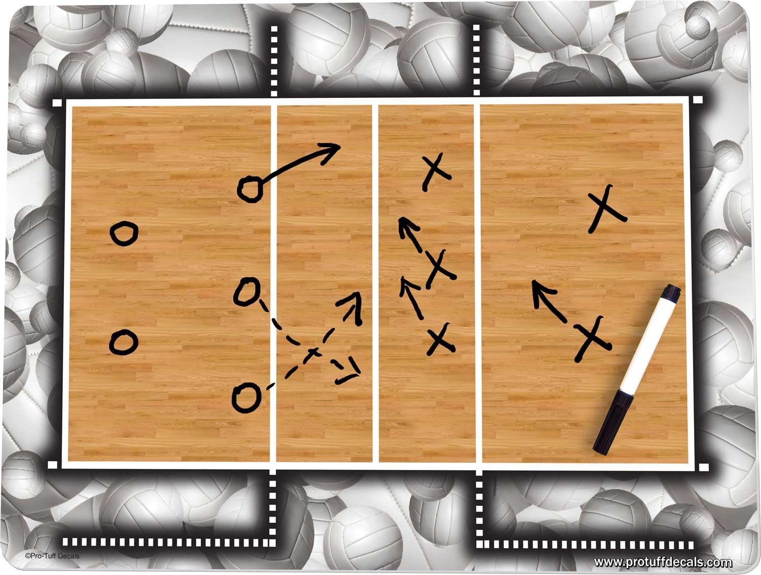 Amazon Com Volleyball Coach S Board Volleyball Court Board 18 X 24 Dry Erase Play Board Pro Tuff Board Sports Outdoors