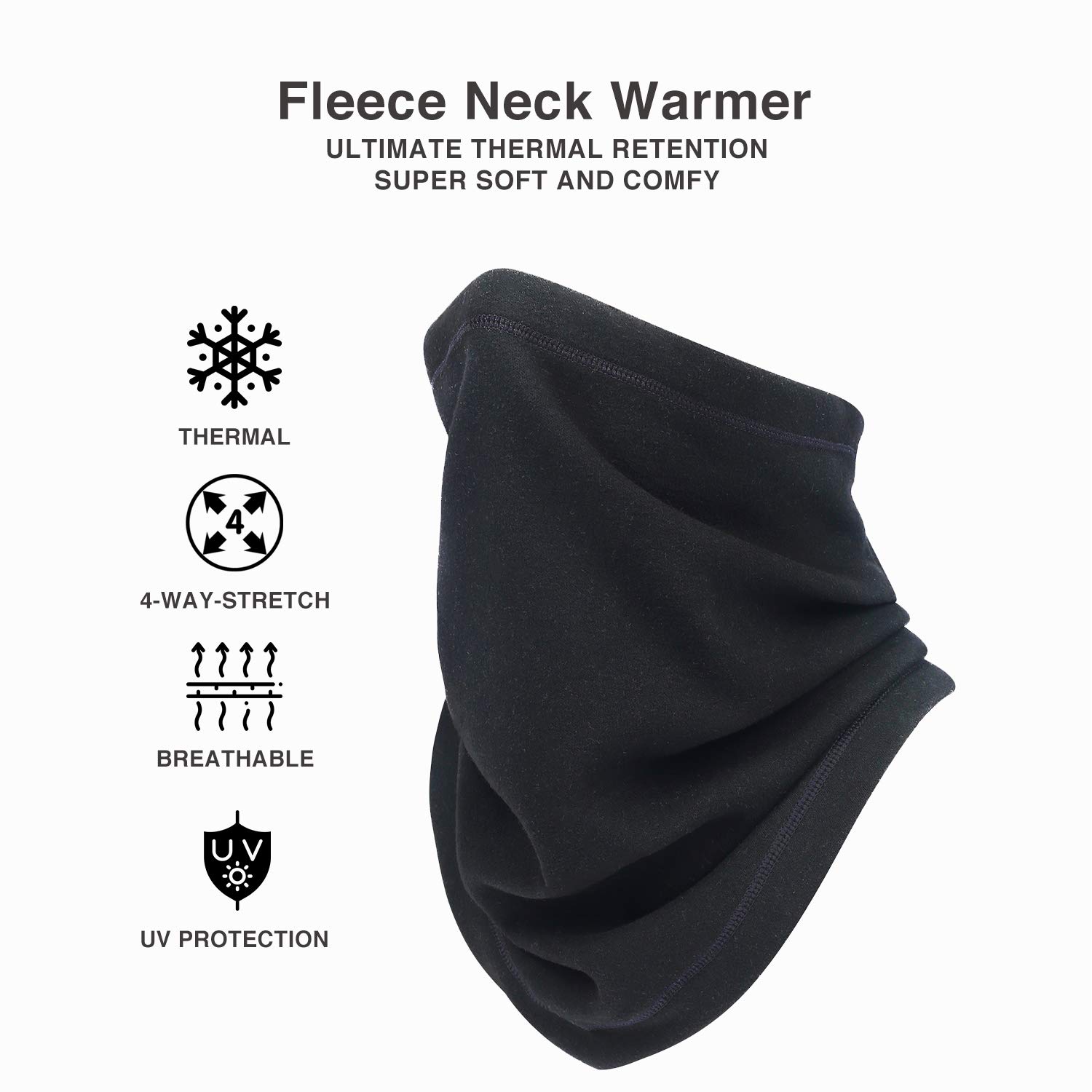 Fleece Neck Warmer Windproof Neck Gaiter, Cold Weather Face Mask for Winter Outdoor Sports Protection Fleece Neck Warmer Windproof Neck Gaiter, Cold Weather Face Mask for Winter Outdoor Sports Protection
