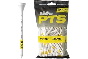 PrideSports PTS Wood Golf Tees | 100 Count, 2-3/4 Inch | #1 Wood Tee on Tour | Best for Drivers & Woods