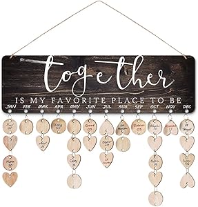 ElekFX】Grandma Gifts-Together is My favorate Place to be Wall Hanging Plaque Birthday Wall Calendar Board for Family&Friends Home Decor Board(Together M)