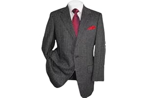 SHUZHXLZANGY Mens Herringbone Tweed Blazer Men Vintage Suit Jacket Lightweight 2 Button Business Sport Coat Jackets