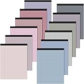 Fuutreo 12 Pcs 8.5'' x 11'' Colored Legal Pad Writing Pads Narrow Ruled 50 Sheets Per Notepad Micro Perforated Writing Pad Note Pads Office Supplies for School College Office Business (Soft Color)